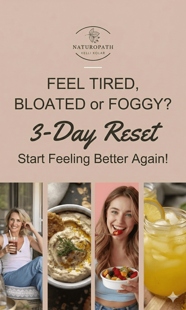 Free 3-day anti-inflammatory diet plan and detox reset for women mobile banner.